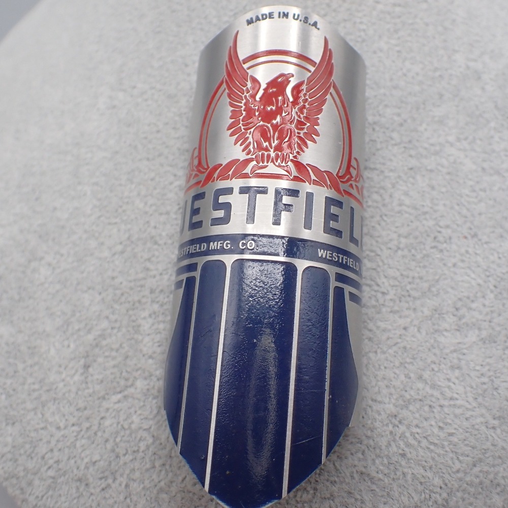 READ VTG Westfield Mfg Co Bicycle Head Badge Red Eagle Blue Silver Metal Emblem